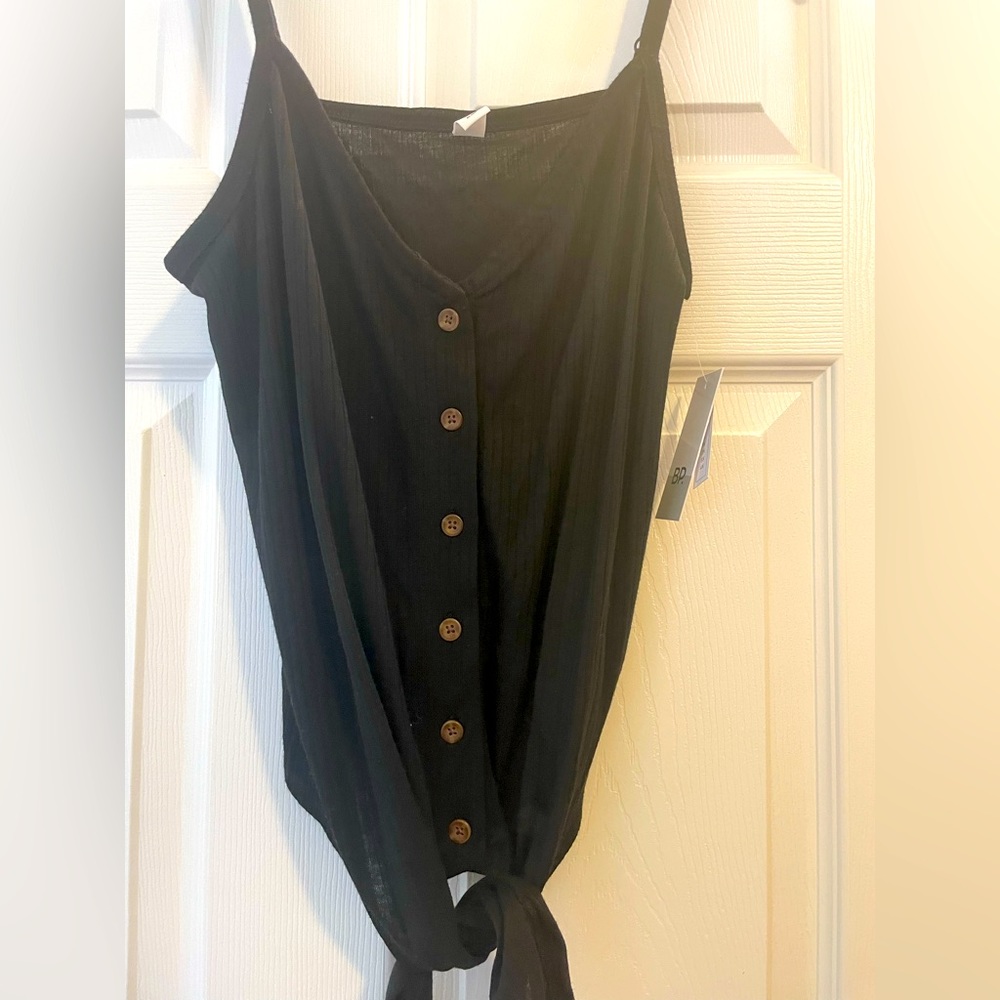 BP tank top with tie bottom. Black and brand new